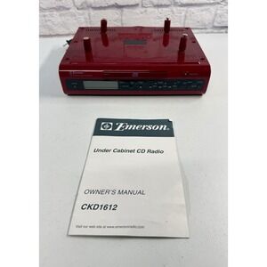 Emerson Under Cabinet CD Digital Clock Radio AM/FM Timer CKD1612 Red EUC!